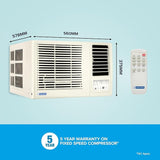 Blue Star 0.8 Ton 3 Star Fixed Speed Window AC (Copper, Turbo Cool, Fan Modes-Auto/High/Medium/Low, Hydrophilic Blue Fins, Dust Filters, Self-Diagnosis, WFE309L, White)