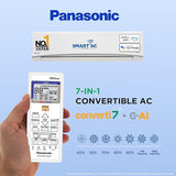 Panasonic 2 Ton 3 Star Hot and Cold Wi-Fi Inverter Smart Split AC (Copper Condenser, 7 in 1 Convertible with True AI Mode, PM 0.1 Air Purification Filter, CS/CU-KZ24AKYF, 2024 Model, White)