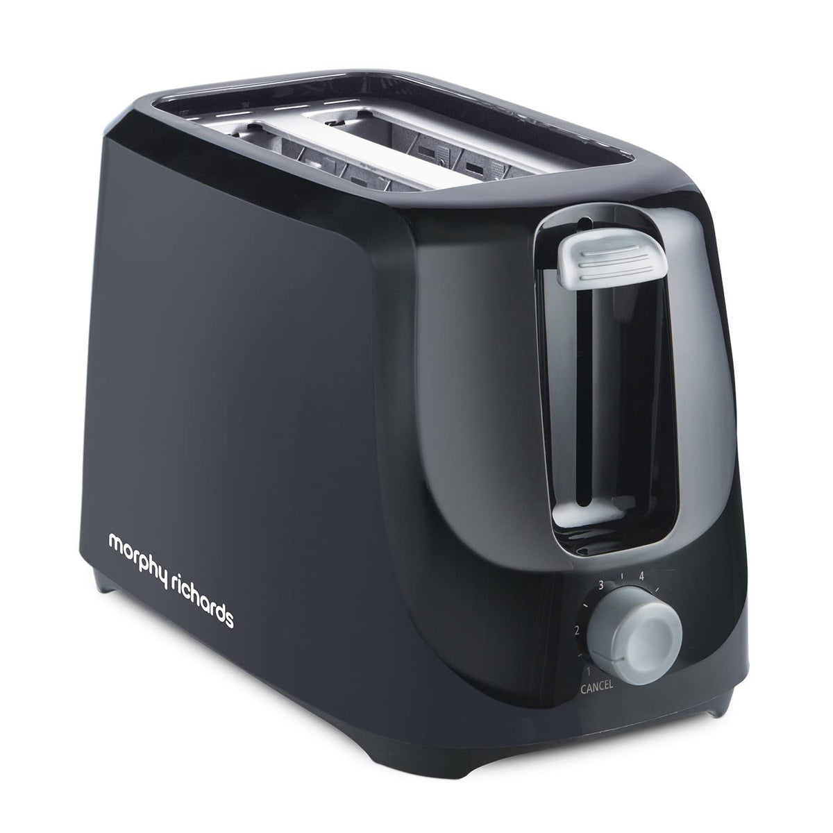 Morphy Richards AT 200 Bread Toaster|700W Toaster 2 slices|6 Different Browning Controls|Removable Crumb Tray|Cool Touch Body With Anti-Skid Feet|Wider Slots &amp; Hi-Lift Feature|Black
