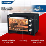Crompton Tandoori Magic 35 Ltr Oven Toaster Grill (OTG) with Motorissed Rotisserie &amp; Convection, with Even Heat Distribution | Free Mitten