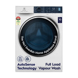 Electrolux 8kg 5 Star Fully Automatic Front Load Washing Machine with UltraMix, Full Load Vapour Wash for Sustainable Clothing, Hygienic Care, EcoInverter, White, UltimateCare 500, EWF8024R5WB