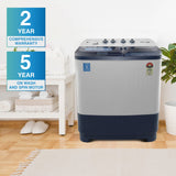 Voltas Beko 8 kg Semi-Automatic Top Loading Washing Machine, 2 Casette Filter (WTT80DBLT, Sky Blue)