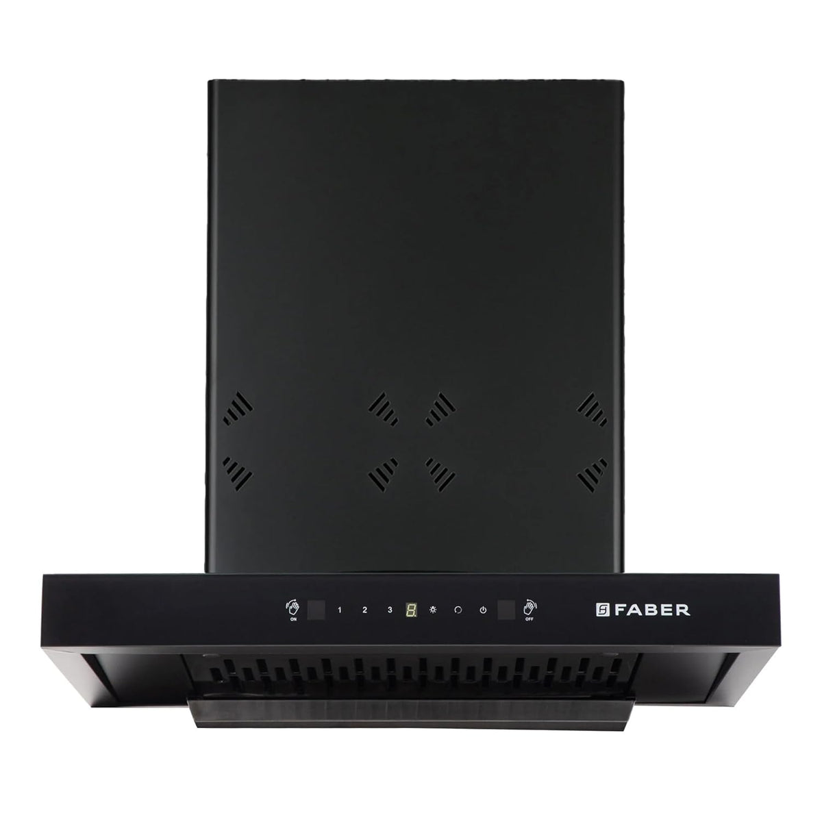Faber 60 cm 1400 m³/hr angular Kitchen Chimney (HOOD CYGNUS IN 3D HC SC FL BK 60, Filterless technology, Touch Control, Black)