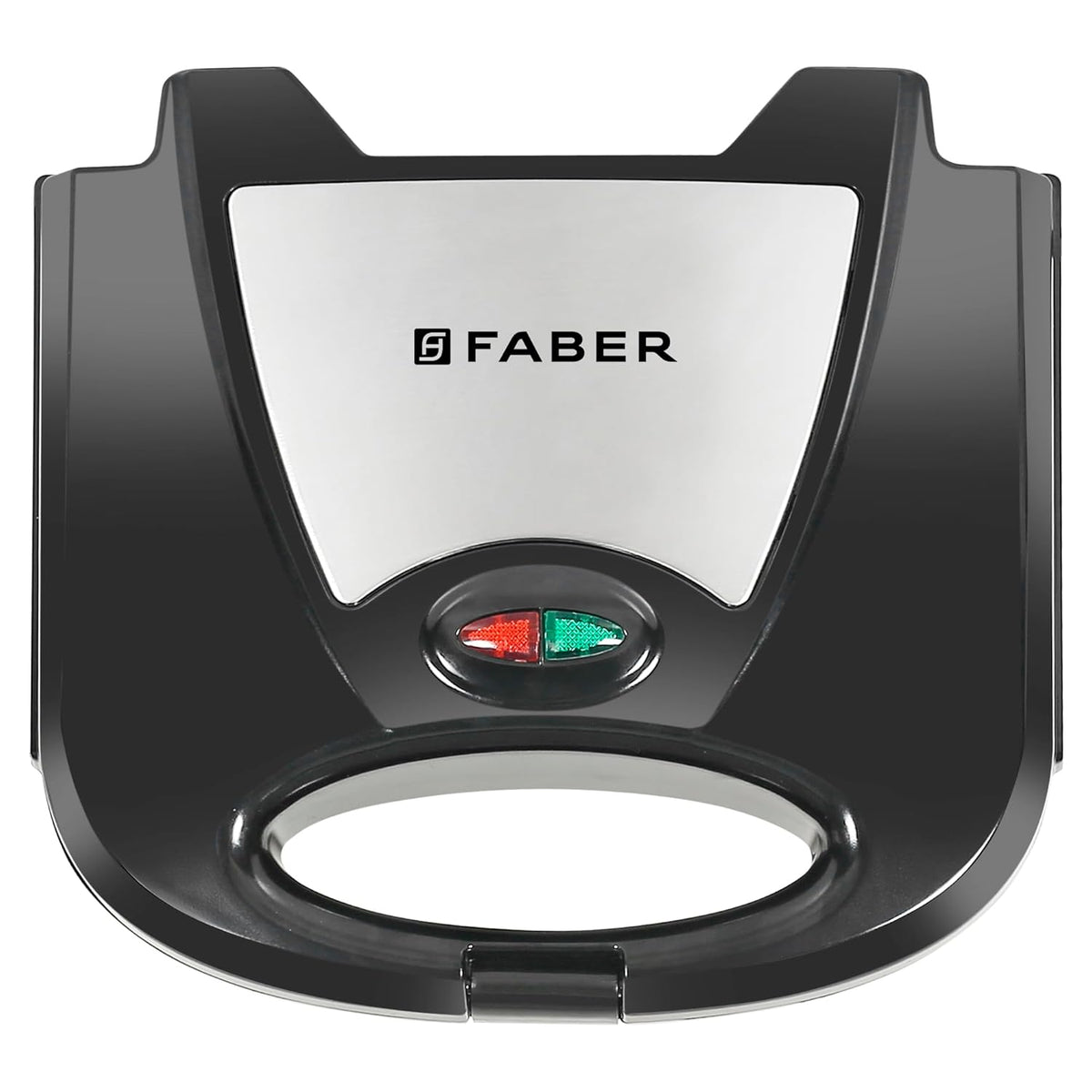 Faber 750W Dlx Sandwich Grill Toaster | Grill, Toast &amp; Heat | 2 Slice Slots, Power &amp; Ready Lights, Auto Shut-Off, Cord Storage, Non-Stick Coated Plates For Easy Cleaning | (Black + Ss) - 22 Cm, 7 Cm