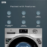 IFB 8 Kg 5 Star AI Powered Fully Automatic Front Load Washing Machine Steam Refresh (SENATOR WSS 8014, Silver, In-built Heater, 4 years Comprehensive Warranty)