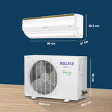 Voltas 1 Ton, 3 Star Inverter Smart Air Split AC (Copper, IoT Enabled, 5-in-1 Adjustable Mode, Anti-Dust Filter, 123V Vertis Smart Elite Gold, White) (WITHOUT BOX)
