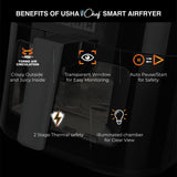 USHA Ichef Smart Air Fryer 4.5L,10 In 1 Functions10 Preset Menu|Digital Display&amp;Touch Panel|Transparent Window|Illuminated Chamber|Turbo Air Circulation|Oil Free Cooking|Auto Pause/Start(Black),1350W