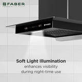 Faber Ignis 60cm 1500m³/hr Autoclean T-Shape Kitchen Chimney | Touch&Gesture Control | Filterless | BuiltIn Oil Collector | 12Yr Motor,2Yr Comprehensive Warranty by Faber|Hood IGNIS IN XL HCSC FL BK60