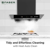 Faber Ignis 60cm 1500m³/hr Autoclean T-Shape Kitchen Chimney | Touch&Gesture Control | Filterless | BuiltIn Oil Collector | 12Yr Motor,2Yr Comprehensive Warranty by Faber|Hood IGNIS IN XL HCSC FL BK60