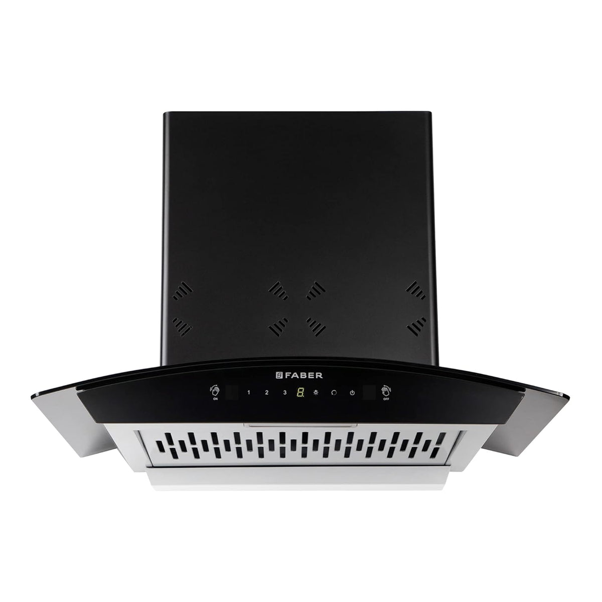 Faber60cm 6 way Silent Suction,1250m3/hr, Autoclean Chimney, 12Yr Warranty on Motor (HOOD EVEREST 3D IN HC SC FL LG 60||Filterless||Touch&amp;Gesture Control||Light Grey)
