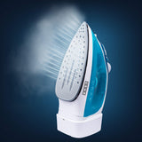USHA Helix Pro Smart Steam Iron 2000 W with Easy-Wind Retractable Cord, Durable Ceramic Soleplate, 3-Way Auto Shut Off, Anti-Drip, Anti-Calc Function (Blue &amp; White)