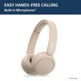 Sony WH-CH520 Wireless Bluetooth Headphones on Ear with Mic, Up to 50Hrs Battery, Quick Charge, DSEE Upscale, Multipoint Connectivity, Voice Assistant, Customized EQ-Beige. (Open Box)
