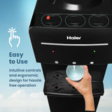 Haier Floor Standing Water Dispenser, Hot, Cold & Normal Water, LED Indicator, Child Lock, Anti-Rodent, Anti-Corrosive, Midnight Black | Pro Series – HWD-3BPFMR