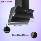 Faber 75 Cm 1350 M3/Hr Autoclean Slant Chimney, Filterless, Lifetime On Motor, 5 Yr Comprehensive Warranty, (Hood Zenith FL SC AC BK 75,Touch &amp; Gesture Control,Black)