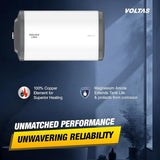Voltas Linea 15L Horizontal Mounting Water Heater 2000W, Warranty of 7 years on Tank, 3 Years on Heating Element, 2 Years on Product by Voltas|Free Installation| Free Connecting Pipe|8 Bar (Grey)