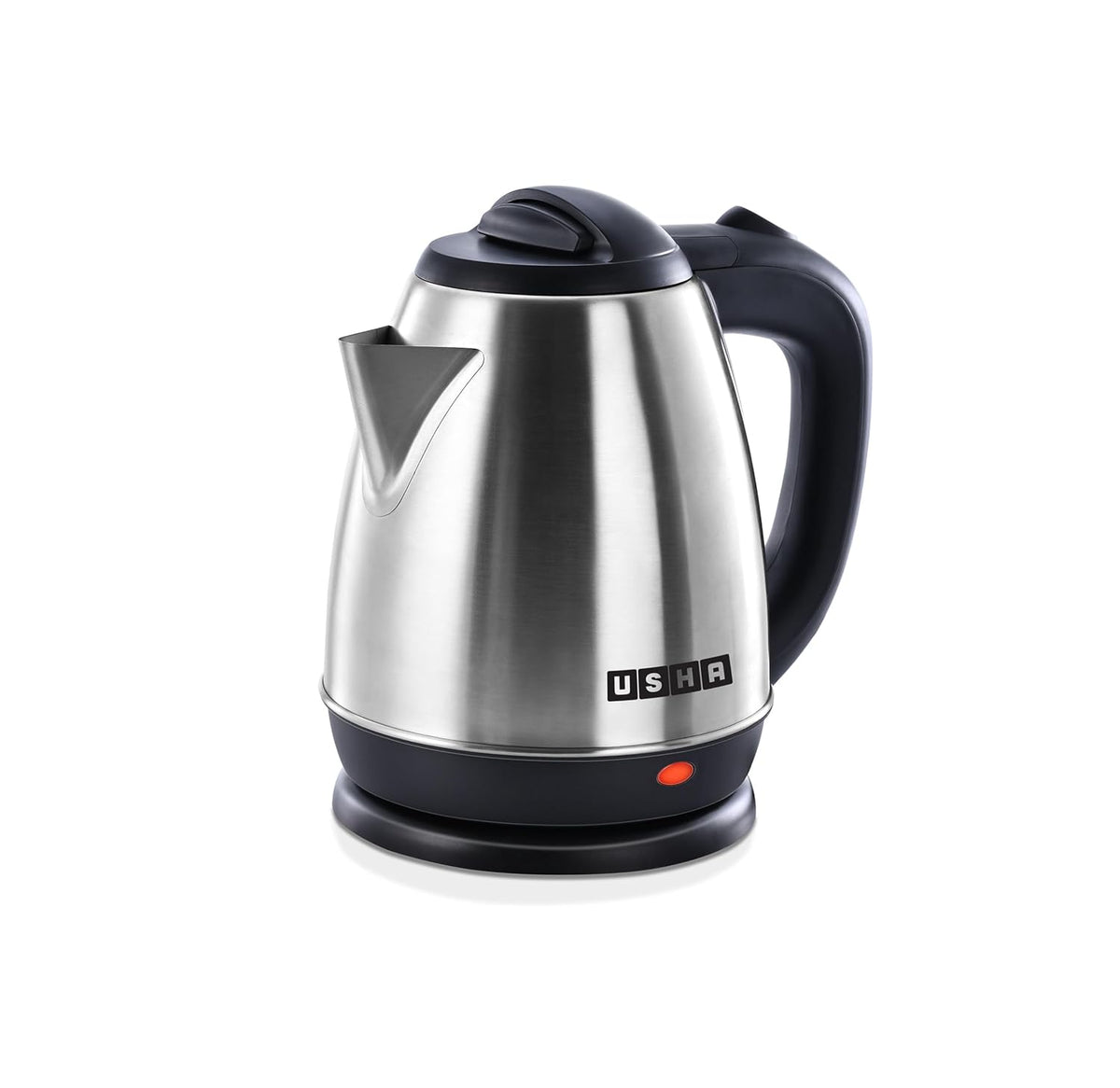 Usha Electric Kettle 1200 Watts | 1.5 Litres| Cool touch handle | Wider Mouth | Food-grade stainless steel | Safety with auto cut-off function (Silver &amp; Black)