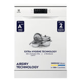 Electrolux 13 Place Settings Dishwasher Machine for Home, Fully Automatic with AirDry, In-Built Heater, White, UltimateCare 300, ESA47220SW