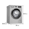Bosch 10.5/6 KG Inverter Fully Automatic Front Load Washer Dryer with LED TOUCH DISPLAY (WNA264U9IN,Silver)