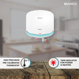 Havells Bianca 3 Litre Instant Water Heater(Geyser)| Bi Color LED IndicatorGlass Coated Anti-Rust Tank|Heavy Duty 3 Pin moulded Plug Top|Warranty: 5 Year on Inner Tank &amp; 3 Year on element (White Blue)