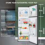 Electrolux 341L 1 Star AI AutoSense Inverter Frost Free Double Door Refrigerator, GreenZone AHC Technology, Sphere Ice Tray, UltimateTaste 700, ETM3400L-B, Matte Charcoal Black Steel