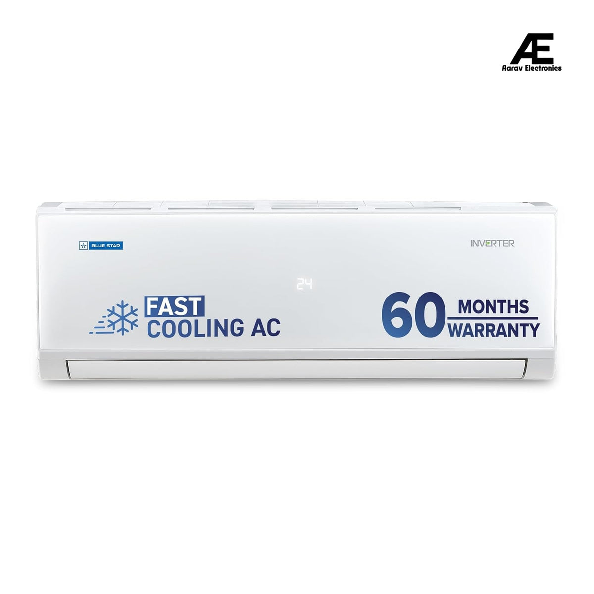 Blue Star 1.5 Ton 5 Star,New star rated, Inverter Split AC (Copper, Convertible 5 in 1 Cooling, DigiQ Hepta Sensor, Dust Filter, Self Diagnosis, IE518PNU, White)