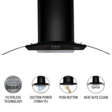 Faber HOOD ACE PRO 3D IN HC PB FL BK 60 Chimney | 1150 m³/hr Filterless Auto Clean