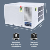 Godrej 1 Ton 3 Star, Turbo Mode Window AC (Copper, Anti-Dust Filter, Anti-Freeze Thermostat, AC 1T WFC 12UTC3 WWA Window 3S, White)