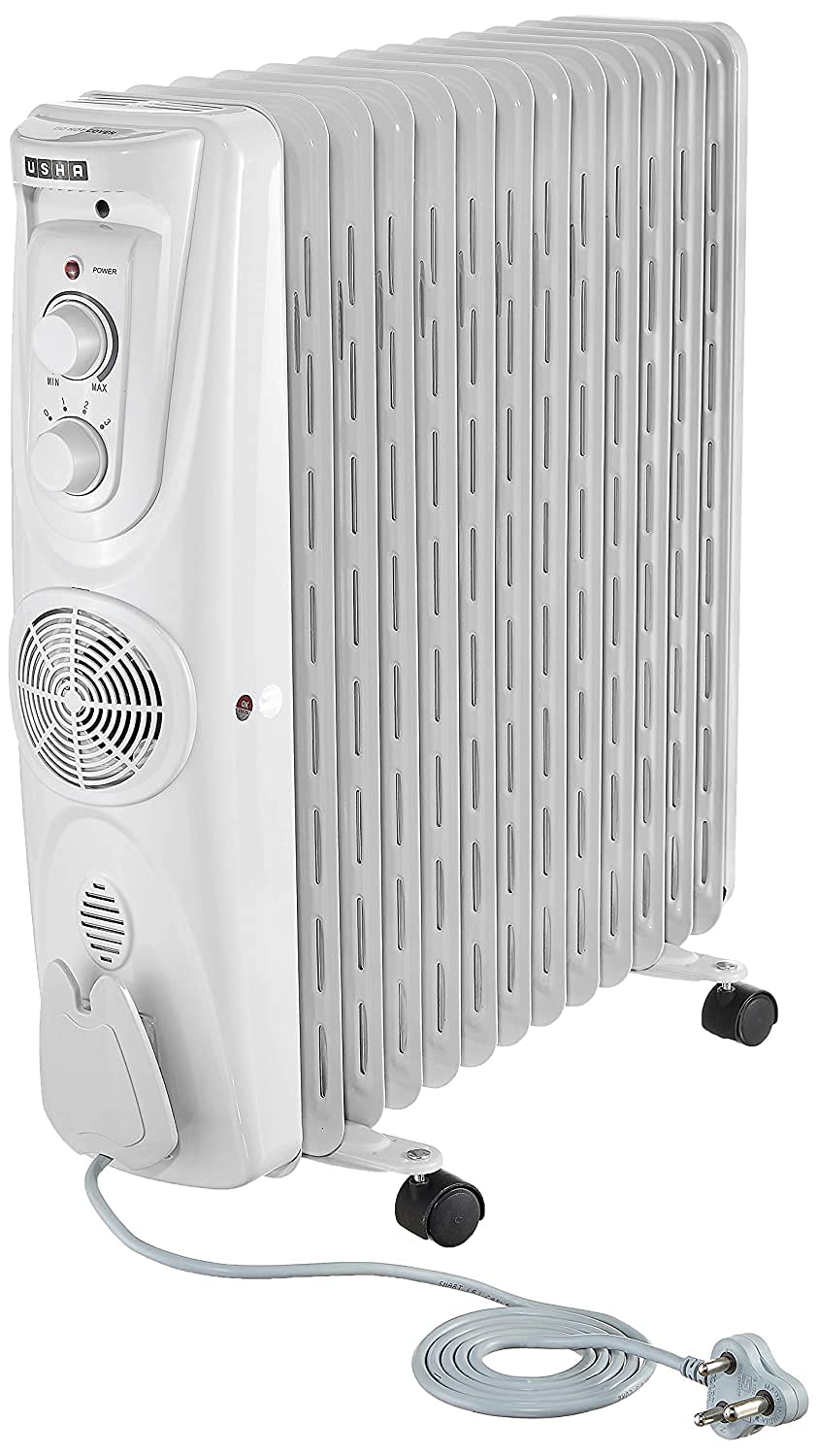 Usha 3811 F OFR Heater 2300W – 11 Fin, Fan, Thermostat Control (Open Box / Without Box)