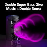 LG XBOOM RNC5 Party Speaker, Multi Color Lighting, Karaoke Feature, 1 Mic + 1 Guitar Input, Wireless Party Link, USB, Bluetooth Connection, XBOOM App