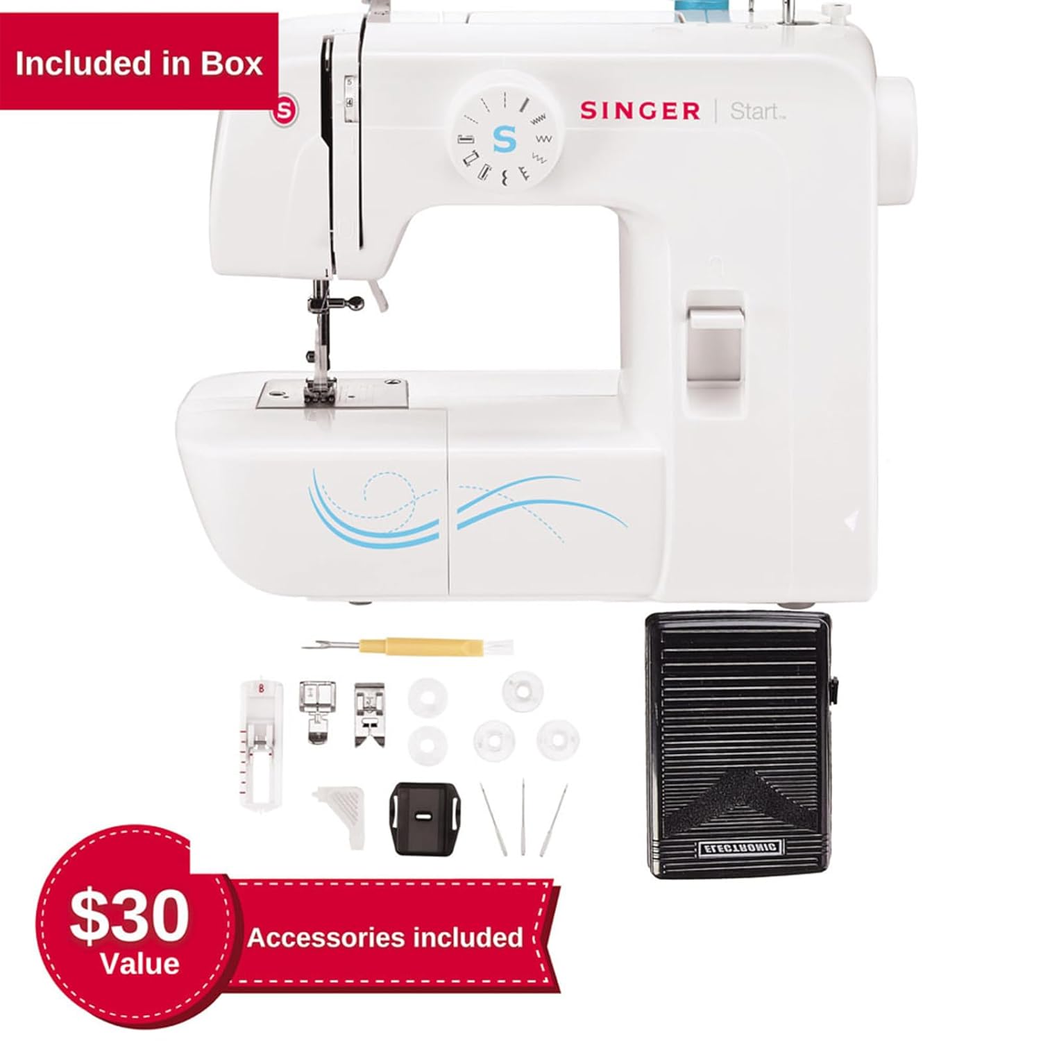 19+ Button Sewing Machine Singer 1304 Sewing Machine, 6 Built-in Stitches, 19 Stitches Functions