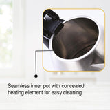 Usha Electric Kettle 1200 Watts | 1.5 Litres| Cool touch handle | Wider Mouth | Food-grade stainless steel | Safety with auto cut-off function (Silver &amp; Black)