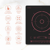 Crompton 2000W Induction Cooktop Touch Panel, Portable Electric Cooktop, Glass Ceramic