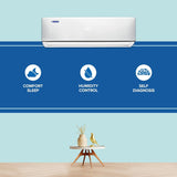 Blue Star 2 Ton 1 Star Fixed Speed Split Air Conditioner | 100% Copper Condenser | Turbo Cooling | High Airflow | R32 Refrigerant | 52°C Cooling | White,FB122DXU