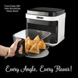 Usha iChef Smart Air Fryer 5.5L | 1200 Watt | 10 in 1 Functions | 8 Preset Menu | Turbo Air Circulation |360° View | Illuminated chamber | Oil Free Cooking | Digital display With Touch Panel (White)