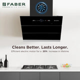 Faber COMET BLDC FL HC SC BK IN 60 Chimney | 1600 m³/hr, BLDC Motor, Gesture Control