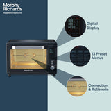 Morphy Richards Digital Otg Oven For Kitchen|29 Litre Oven Toaster Griller W/ 13 Preset Menu|Rotisserie,Convection W/In-Built Air-Fryer &amp; Dehydrator Function|2-Yr Warranty By Brand|Deep Blue-2000 W