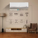 IFB Model Gold Pro Series 1.5 Ton 5 Star Split AC with Hybrid Technology, Works upto 55°C, 4-Way Swing, Higher Cooling Capacity, Self-Clean & AI - White (CI205GN32RGN1, Copper Condenser)