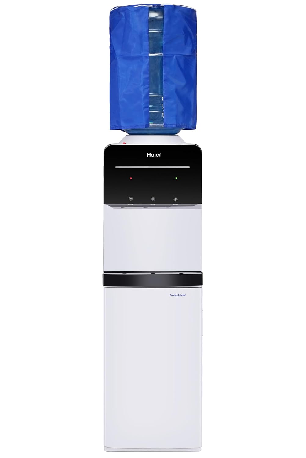 Haier Hot, Cold, Normal Water Dispenser with Cooling Cabinet, Floor Standing Water Dispenser, Digital Display, Anti-Rodent, Child Lock Safety, Anti Corrosive, (Black &amp; White) Pro Series