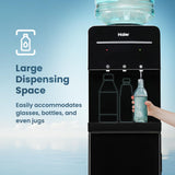Haier Floor Standing Water Dispenser, Hot, Cold & Normal Water, LED Indicator, Child Lock, Anti-Rodent, Anti-Corrosive, Midnight Black | Pro Series – HWD-3BPFMR