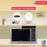 Singer 25L Microwave Oven – Convection, Grill, 1950W, Auto Cook (Open Box / Without Box)