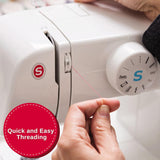 Singer 1304 Sewing Machine, 6 Built-in Stitches, 19 Stitches Functions with 70W Powerful motor &amp; Feed dog with106 Teeth in 6 Rows (White)-Get Free Online Interactive Master Class
