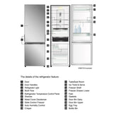 Electrolux 360L Frost Free Inverter Double Door Refrigerator, Bottom Freezer, TasteLockAuto &amp; TasteSeal Technology, Glossy Black Steel, UltimateTaste 300, EBB3702K-H