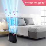 Sharp Air Purifier FP-J30M-BK with Patented PCI Technology, HEPA Filter, Removes Bacteria, Virus, Mold, VOCs &amp; Static charge, 4 Stage Filtration, Coverage Area Up To 250 Sq. Ft Black