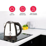 Singer Cutie DX 1500 Stainless Steel Electric Kettle, 1500 Watts
