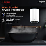 Havells All New Velora+ 15L 5 Star 3-in-1 Convertible Storage Water Heater(Geyser)|Dual Element|33% Faster Heating|safe to use|7 Year Tank &amp; 5 Year element Warranty|Free Installation &amp; Flexi pipes