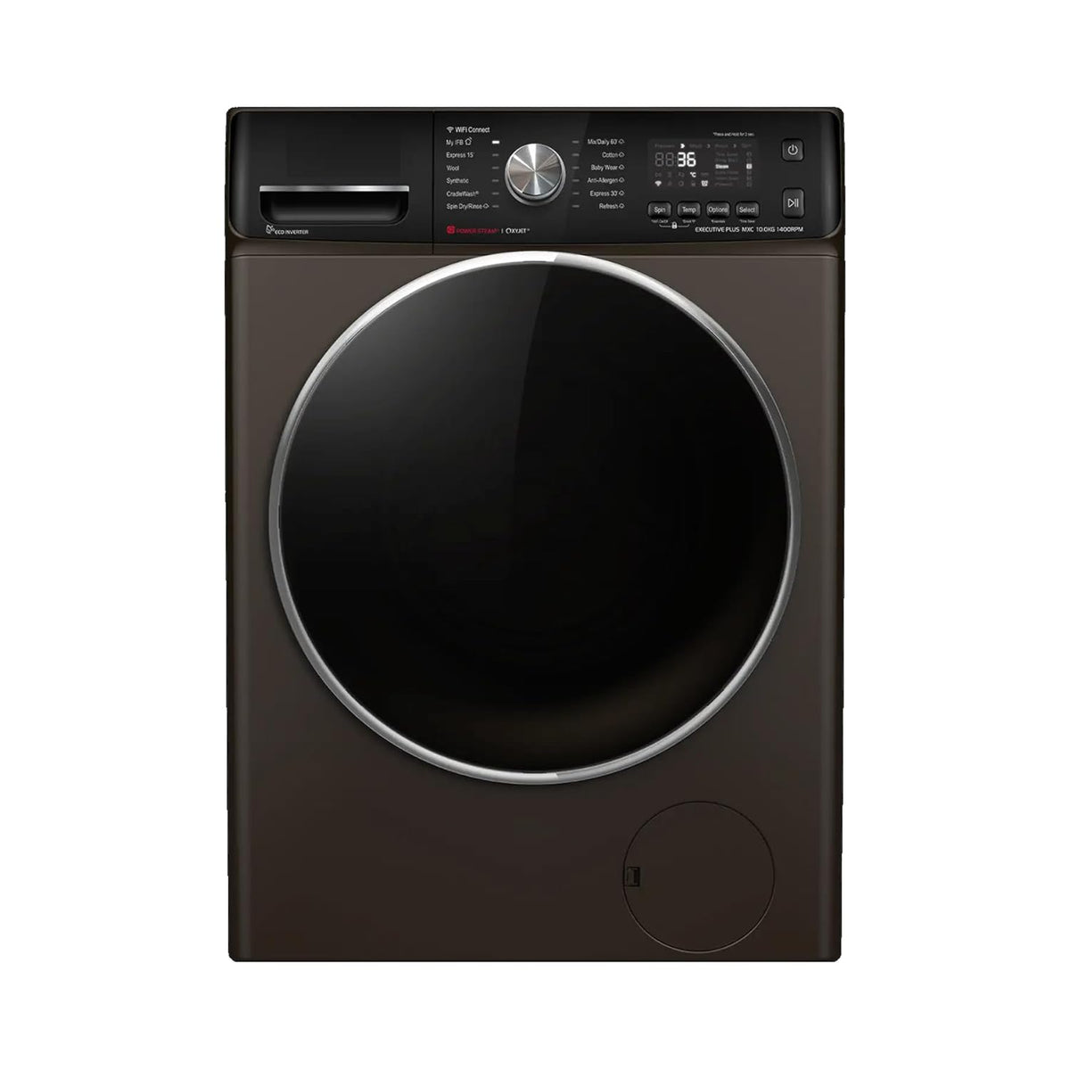 IFB 10Kg 5 Star with Deep Clean Oxyjet Technology, AI Powered, Wi-Fi, Fully Automatic Front Load Washing Machine (EXECUTIVE PLUS MXC 1014 SSL, Steam Refresh Program with Eco Inverter, Mocha, 2024)