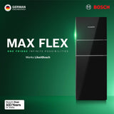 Bosch 335L Max Flex,3 Star,8 in 1 Convertible,Vario Inverter,Frost Free Triple Door Refrigerator,Black Pearl (CMC36K23VI)Interactive Display|18 Hrs Cooling Retention|Adaptive UI|Vita-Fresh Technology
