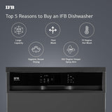 IFB 14 Place Settings with DeepClean® Technology Freestanding Dishwasher (Neptune VX14, Inox Grey, 70° Hot Water Wash with Hygienic Steam Drying, Perfect for Indian Utensils)