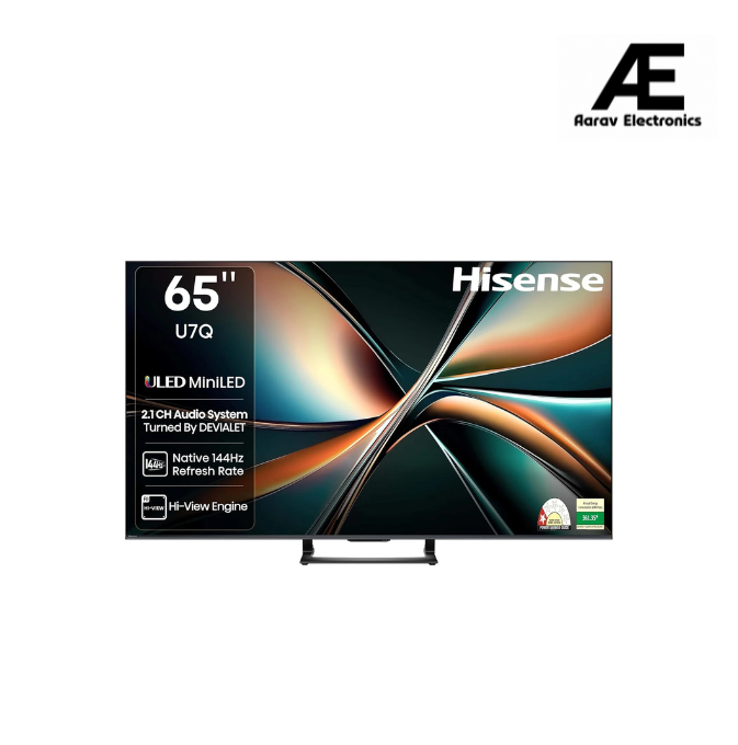 Hisense 164 cm (65 inches) U7Q Series 4K Ultra HD Smart QLED Mini LED TV 65U7Q (Black)