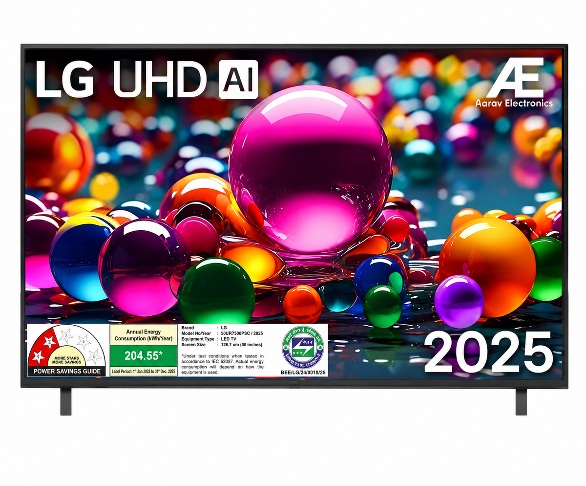 LG 164 cm (65) 4K UHD AI UA8250 Smart TV with α7 AI Processor Gen8, Filmmaker Mode with Dolby Atmos, 2025